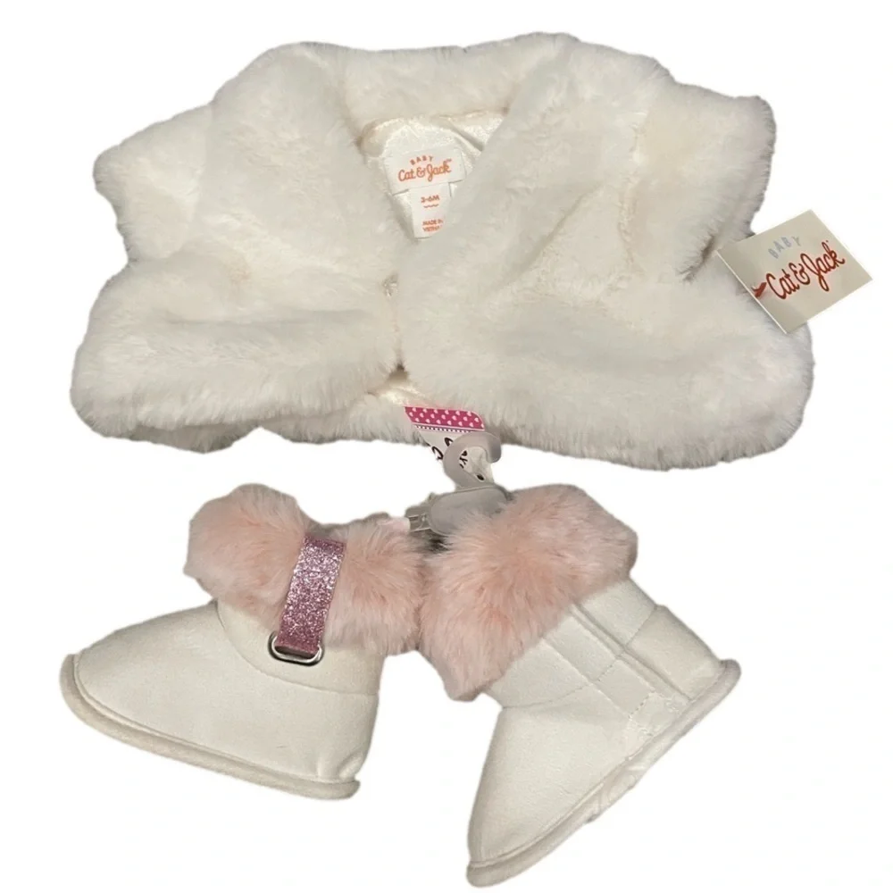 ⭐️Carter’s and Cat & Jack Winter Vests Girls 3 Months and NWT Baby Boots. 5/$25